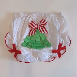 Mud Pie Christmas tree diaper cover bloomers 12-18m